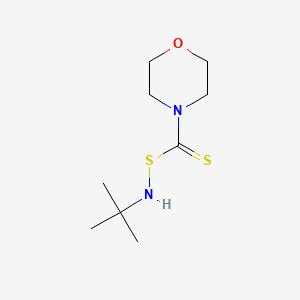 molecular formula C9H18N2OS2 B12818274 2-Propanamine, 2-methyl-N-((4-morpholinylthioxomethyl)thio)- CAS No. 68310-86-1