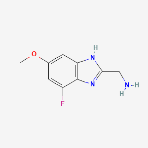 molecular formula C9H10FN3O B12818323 (7-Fluoro-5-methoxy-1H-benzo[d]imidazol-2-yl)methanamine 