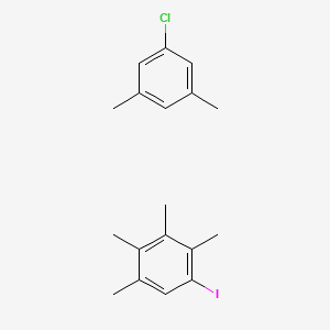 molecular formula C18H22ClI B12818388 1-Chloro-3,5-dimethylbenzene;1-iodo-2,3,4,5-tetramethylbenzene 