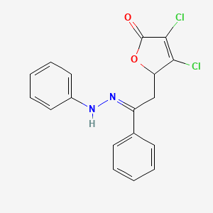 3,4-Dichloro-5-(2-phenyl-2-(2-phenylhydrazono)ethyl)furan-2(5H)-one