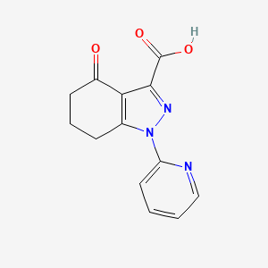 molecular formula C13H11N3O3 B12818430 4-Oxo-1-(pyridin-2-yl)-4,5,6,7-tetrahydro-1H-indazole-3-carboxylic acid 