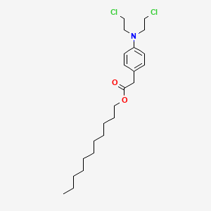 molecular formula C23H37Cl2NO2 B12818458 Acetic acid, 2-(N,N-bis(2-chloroethyl)aminophenyl)-, undecyl ester CAS No. 66232-26-6