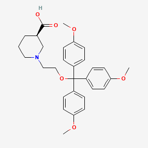 molecular formula C30H35NO6 B12818473 (R)-1-(2-(Tris(4-methoxyphenyl)methoxy)ethyl)piperidine-3-carboxylic acid CAS No. 157604-54-1