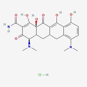 (4R,12aS)-4,7-bis(dimethylamino)-1,10,11,12a-tetrahydroxy-3,12-dioxo-4a,5,5a,6-tetrahydro-4H-tetracene-2-carboxamide;hydrochloride