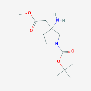 tert-Butyl 3-amino-3-(2-methoxy-2-oxoethyl)pyrrolidine-1-carboxylate