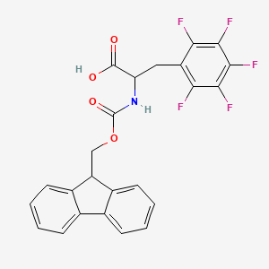 molecular formula C24H16F5NO4 B12818557 2-(9H-fluoren-9-ylmethoxycarbonylamino)-3-[2,3,4,5,6-pentakis(fluoranyl)phenyl]propanoic acid 