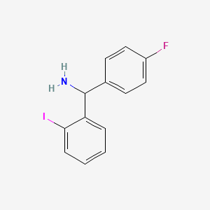 molecular formula C13H11FIN B12818594 (4-Fluorophenyl)(2-iodophenyl)methanamine 