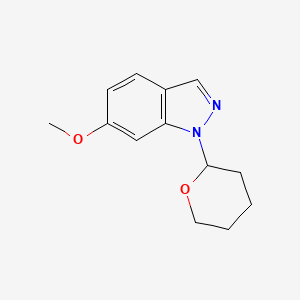 molecular formula C13H16N2O2 B12818610 6-Methoxy-1-(tetrahydro-2H-pyran-2-yl)-1H-indazole 