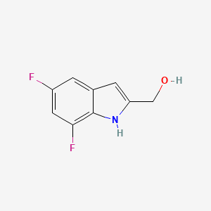 molecular formula C9H7F2NO B12818618 (5,7-difluoro-1H-indol-2-yl)methanol 