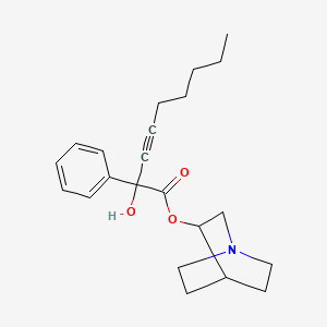 molecular formula C22H29NO3 B12818626 1-azabicyclo[2.2.2]octan-3-yl 2-hydroxy-2-phenylnon-3-ynoate CAS No. 92956-66-6