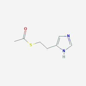 molecular formula C7H10N2OS B12818676 S-(2-(1H-imidazol-4-yl)ethyl) ethanethioate 