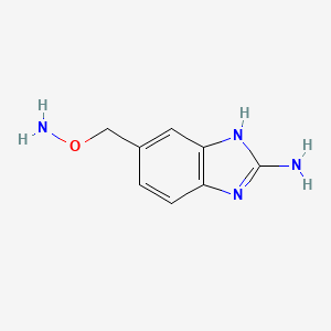 molecular formula C8H10N4O B12818702 5-((Aminooxy)methyl)-1H-benzo[d]imidazol-2-amine 