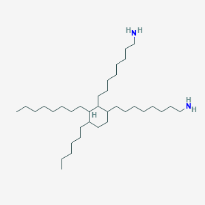 molecular formula C36H74N2 B12818733 8,8'-(4-Hexyl-3-octylcyclohexane-1,2-diyl)bis(octan-1-amine) 