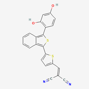 molecular formula C22H12N2O2S2 B12818759 2-((5-(3-(2,4-Dihydroxyphenyl)benzo[c]thiophen-1-yl)thiophen-2-yl)methylene)malononitrile 