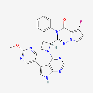 (S)-5-Fluoro-2-(1-(5-(2-methoxypyrimidin-5-yl)-7h-pyrrolo[2,3-d]pyrimidin-4-yl)azetidin-2-yl)-3-phenylpyrrolo[2,1-f][1,2,4]triazin-4(3h)-one