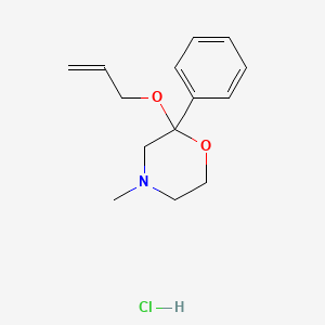 molecular formula C14H20ClNO2 B12818840 4-Methyl-2-phenyl-2-(2-propenyloxy)morpholine hydrochloride CAS No. 124497-80-9