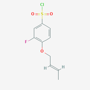 molecular formula C10H10ClFO3S B12818868 4-(But-2-en-1-yloxy)-3-fluorobenzenesulfonyl chloride 