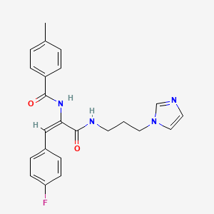 N-(3-((3-(1H-Imidazol-1-yl)propyl)amino)-1-(4-fluorophenyl)-3-oxoprop-1-en-2-yl)-4-methylbenzamide