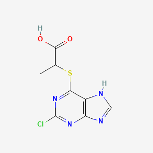 molecular formula C8H7ClN4O2S B12818923 2-((2-Chloro-7H-purin-6-yl)thio)propanoic acid 