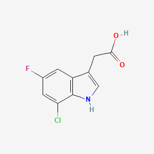 molecular formula C10H7ClFNO2 B12818968 2-(7-chloro-5-fluoro-1H-indol-3-yl)acetic acid 