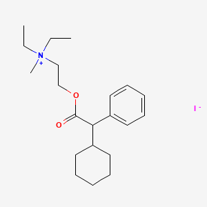 molecular formula C21H34INO2 B12818980 (+)-Diethyl(2-hydroxyethyl)methylammonium iodide alpha-phenylcyclohexaneglycolate CAS No. 3486-38-2