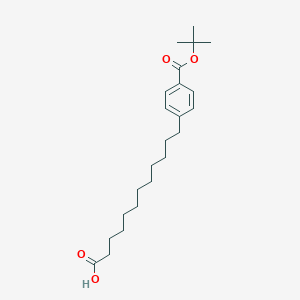 molecular formula C23H36O4 B12819018 12-(4-(tert-Butoxycarbonyl)phenyl)dodecanoic acid 