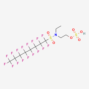 molecular formula C12H10F17NO6S2 B12819032 Mono(N-ethyl-2-perfluorooctylsulfonaminoethyl)hydrogen sulfate CAS No. 2558-75-0