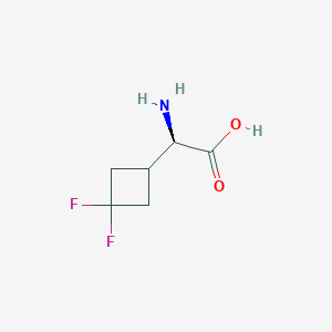 molecular formula C6H9F2NO2 B12819040 (R)-2-Amino-2-(3,3-difluorocyclobutyl)acetic acid 