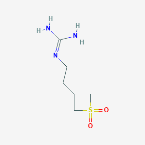 molecular formula C6H13N3O2S B12819055 1-[2-(1,1-Dioxothietan-3-yl)ethyl]guanidine 