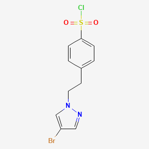 molecular formula C11H10BrClN2O2S B12819078 4-(2-(4-Bromo-1H-pyrazol-1-yl)ethyl)benzenesulfonyl chloride 