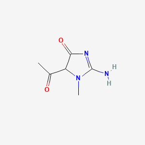 molecular formula C6H9N3O2 B12819117 4-acetyl-2-amino-3-methyl-4H-imidazol-5-one 