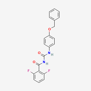 molecular formula C21H16F2N2O3 B12819141 Benzamide, 2,6-difluoro-N-(((4-(phenylmethoxy)phenyl)amino)carbonyl)- CAS No. 70312-33-3