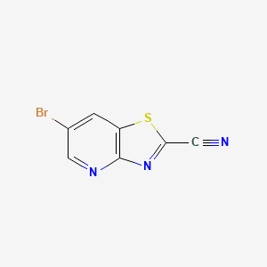 molecular formula C7H2BrN3S B12819179 6-Bromothiazolo[4,5-b]pyridine-2-carbonitrile 