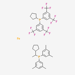 bis[3,5-bis(trifluoromethyl)phenyl]-cyclopentylphosphane;[(1R)-1-cyclopentylethyl]-bis(3,5-dimethylphenyl)phosphane;iron