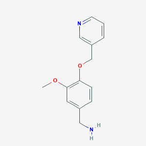 molecular formula C14H16N2O2 B12819265 (3-Methoxy-4-(pyridin-3-ylmethoxy)phenyl)methanamine 