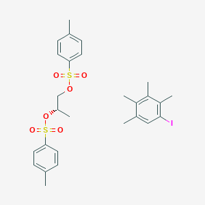 molecular formula C27H33IO6S2 B12819267 1-iodo-2,3,4,5-tetramethylbenzene;[(2S)-2-(4-methylphenyl)sulfonyloxypropyl] 4-methylbenzenesulfonate 