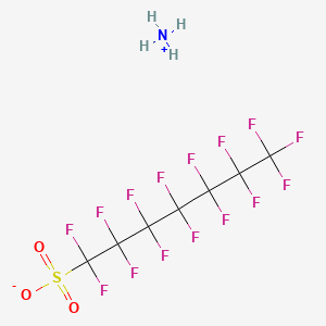 molecular formula C7HF15O3S.H3N<br>C7H4F15NO3S B12819268 Ammonium 1,1,2,2,3,3,4,4,5,5,6,6,7,7,7-pentadecafluoroheptane-1-sulphonate CAS No. 68259-07-4