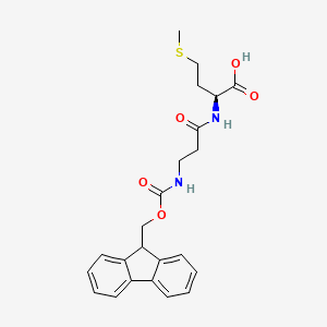 molecular formula C23H26N2O5S B12819303 (S)-2-(3-((((9H-Fluoren-9-yl)methoxy)carbonyl)amino)propanamido)-4-(methylthio)butanoic acid 