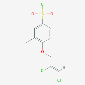 molecular formula C10H9Cl3O3S B12819323 4-((2,3-Dichloroallyl)oxy)-3-methylbenzenesulfonyl chloride 