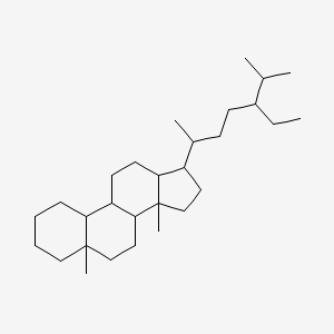 molecular formula C29H52 B12819328 18,19-Dinorstigmastane, 5,14-dimethyl-, (5beta,8alpha,9beta,10alpha,14beta,24xi)- CAS No. 67597-35-7