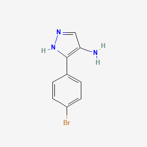 molecular formula C9H8BrN3 B1281934 3-(4-溴苯基)-1H-吡唑-4-胺 CAS No. 91857-98-6