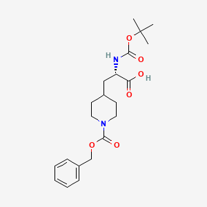 molecular formula C21H30N2O6 B12819375 (S)-3-(1-((Benzyloxy)carbonyl)piperidin-4-yl)-2-((tert-butoxycarbonyl)amino)propanoic acid 