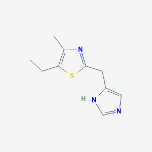 molecular formula C10H13N3S B12819381 2-((1H-Imidazol-4-yl)methyl)-5-ethyl-4-methylthiazole 