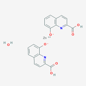 molecular formula C20H14N2O7Zn B12819394 Zinc(II) 8-hydroxyquinoline-2-carboxylate hydrate 