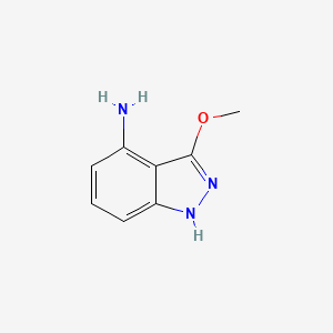 molecular formula C8H9N3O B12819421 3-Methoxy-1H-indazol-4-amine 