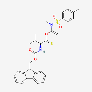 molecular formula C30H32N2O5S2 B12819464 O-(1-((N,4-Dimethylphenyl)sulfonamido)vinyl) (S)-2-((((9H-fluoren-9-yl)methoxy)carbonyl)amino)-3-methylbutanethioate 