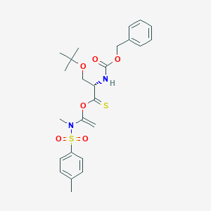 molecular formula C25H32N2O6S2 B12819477 O-(1-((N,4-Dimethylphenyl)sulfonamido)vinyl) (S)-2-(((benzyloxy)carbonyl)amino)-3-(tert-butoxy)propanethioate 