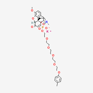 molecular formula C35H45KNO12P B12819488 potassium;[(4R,4aS,7aR,12bS)-9-methoxy-3-methyl-7-oxo-2,4,7a,13-tetrahydro-1H-4,12-methanobenzofuro[3,2-e]isoquinolin-4a-yl] 2-[2-[2-[2-[2-(4-methylphenoxy)ethoxy]ethoxy]ethoxy]ethoxy]ethyl phosphate 