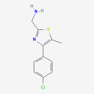 molecular formula C11H11ClN2S B12819508 [4-(4-Chlorophenyl)-5-methyl-1,3-thiazol-2-yl]methanamine CAS No. 643723-44-8