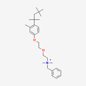 molecular formula C28H44NO2+ B12819509 Benzyldimethyl(2-(2-((4-(1,1,3,3-tetramethylbutyl)-m-tolyl)oxy)ethoxy)ethyl)ammonium CAS No. 58431-62-2